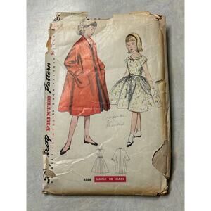 Vintage 1950's Simplicity Pattern #4586 Girls Skirt Dress and Coat Size 7
